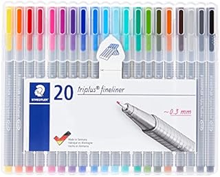Staedtler 334 SB20 0.3 mm Triplus Fineliner Pen - Assorted Colours (Pack of 20)