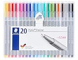 Punta: fina Staedtler Triplus Fineliner 334 SB20T – Rotuladores de colores de 0.3 mm (paquete de 20)