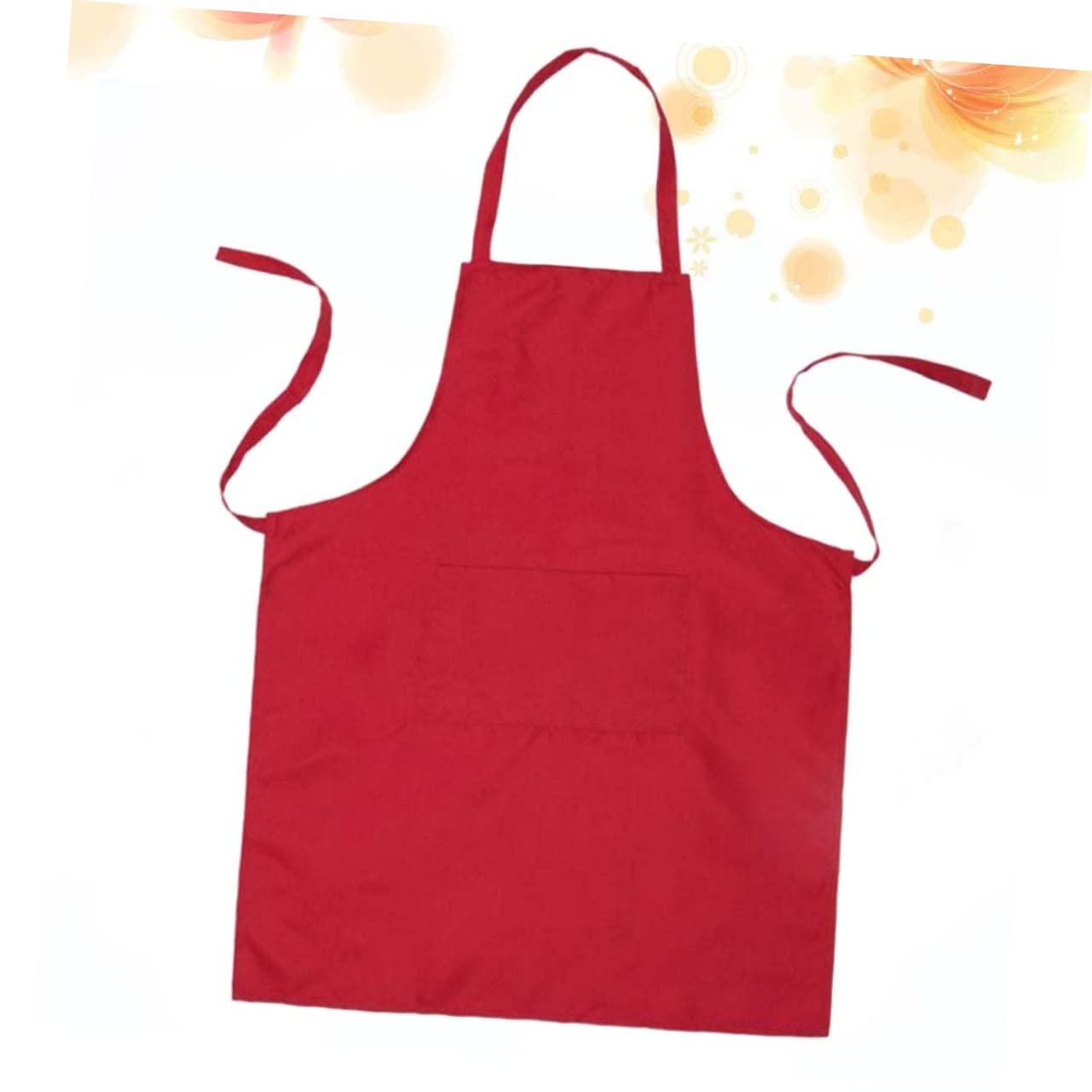 TOPBATHY 6 Piezas Delantales Con Peto y Bolsillos Delantal Cocina Impermeable Cocinero es Impermeables Baberos es Versión Coreana Rojo Trabaja