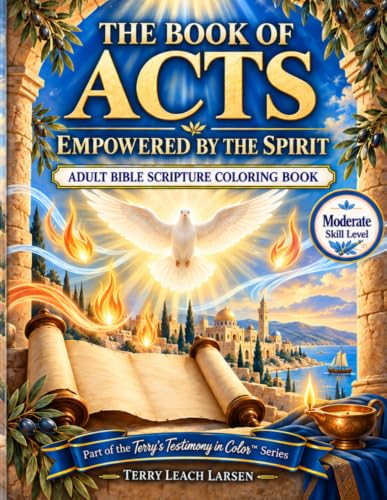 The Book of Acts - Empowered by the Spirit: Adult Bible Scripture One-Sided Coloring Book (Terry's Testimony in Color Scripture Coloring Books) image 2
