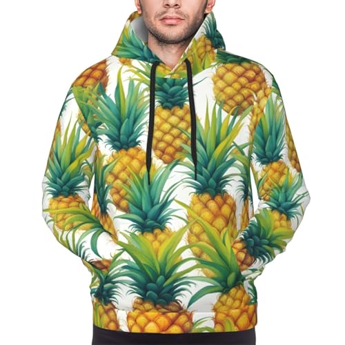 Sweat à capuche imprimé ananas motif tropical homme look polyvalent