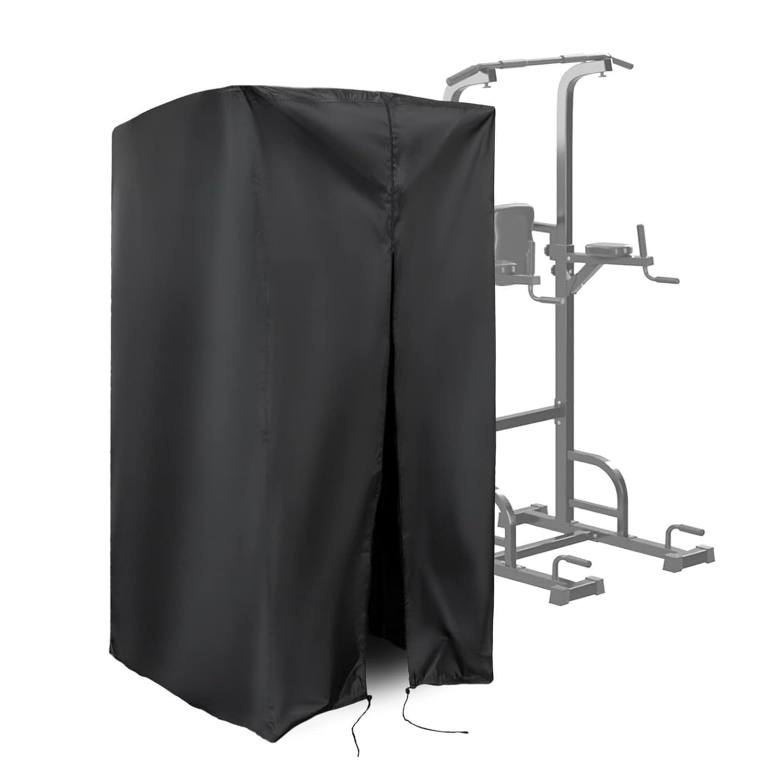 Waterproof and Dustproof Protective Cover for Power Tower, Pull-Up Bar, and Dip Station, 420D Oxford Fabric - For Indoor and Outdoor Home Fitness Equipment (Black, 107 * 102 * 163cm)