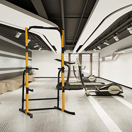 ZENOVA Power Rack Squat Stand with J-Hooks, Fitness Multi-Function Power Tower Dip Station Squat Rack, 800LBS Weight Capacity