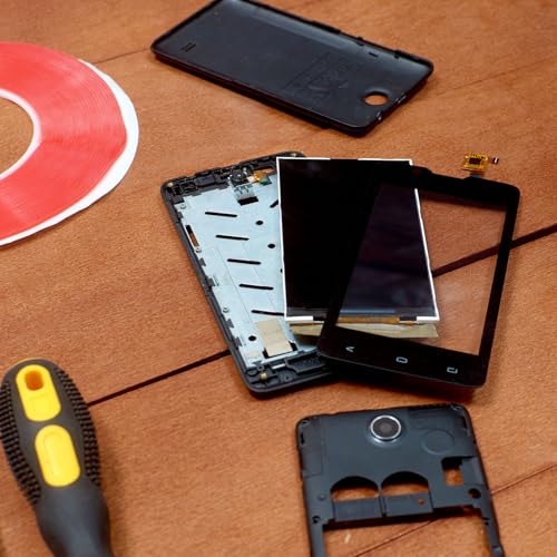 Image of MECCANIXITY 12mm(1 /2 inch) x 10m Phone Repair Adhesive Tape LCD Screen Repair Sticker Double Sided for Cell Phone Tablet Laptop Clear Red