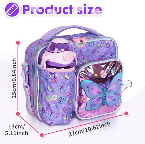 Image of Lunch Bag for Kids, Lunch Bag for Office Men, Women and Kids, Canvas Tiffin Bags for School, Picnic, Work, Carry Bag for Lunch Box and Water Bottle (Dinsoaur S)