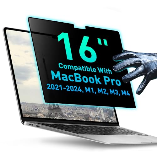 Schermo privacy rimovibile compatibile con MacBook Pro 16 2021 2022 2023 2024 M1 M2 M3 M4 Filtro protettivo antiriflesso per laptop facile da mettere e da togliere filtro anti luce