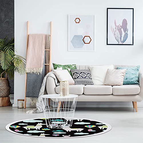 Frcisa Round Beach Towel Oversized Clearance Microfiber Large Beach Blanket Sand Proof Quick Dry Cute Llama Round Tapestry For Girls Kids Circle Cool Swim Pool Towel Absorbent Ultra Soft 60 Inches #TOP5