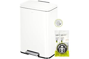 EKO Madison Matte White 50L/13 Gallon Fingerprint-Resistant Step Trash Can