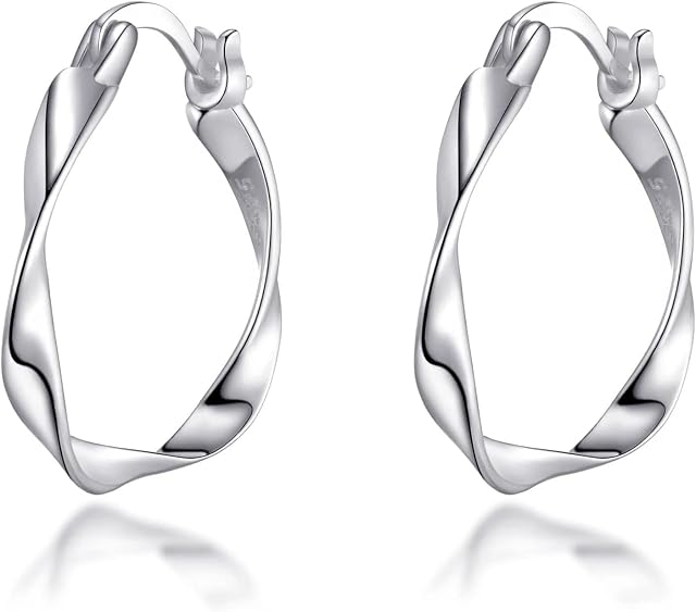 Sterling Silver Twist Hoop Earrings