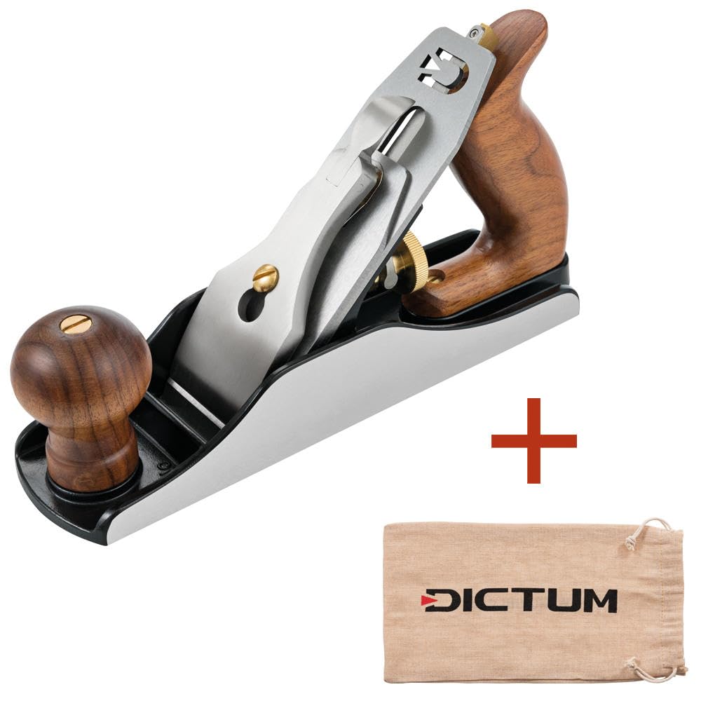 DICTUM Schlichthobel N. 4 - Paletta manuale di precisione per legno con ferro in acciaio SK4 | Cuccia per legno e falegnameria di alta qualità per la lavorazione fine del bordo e della superficie