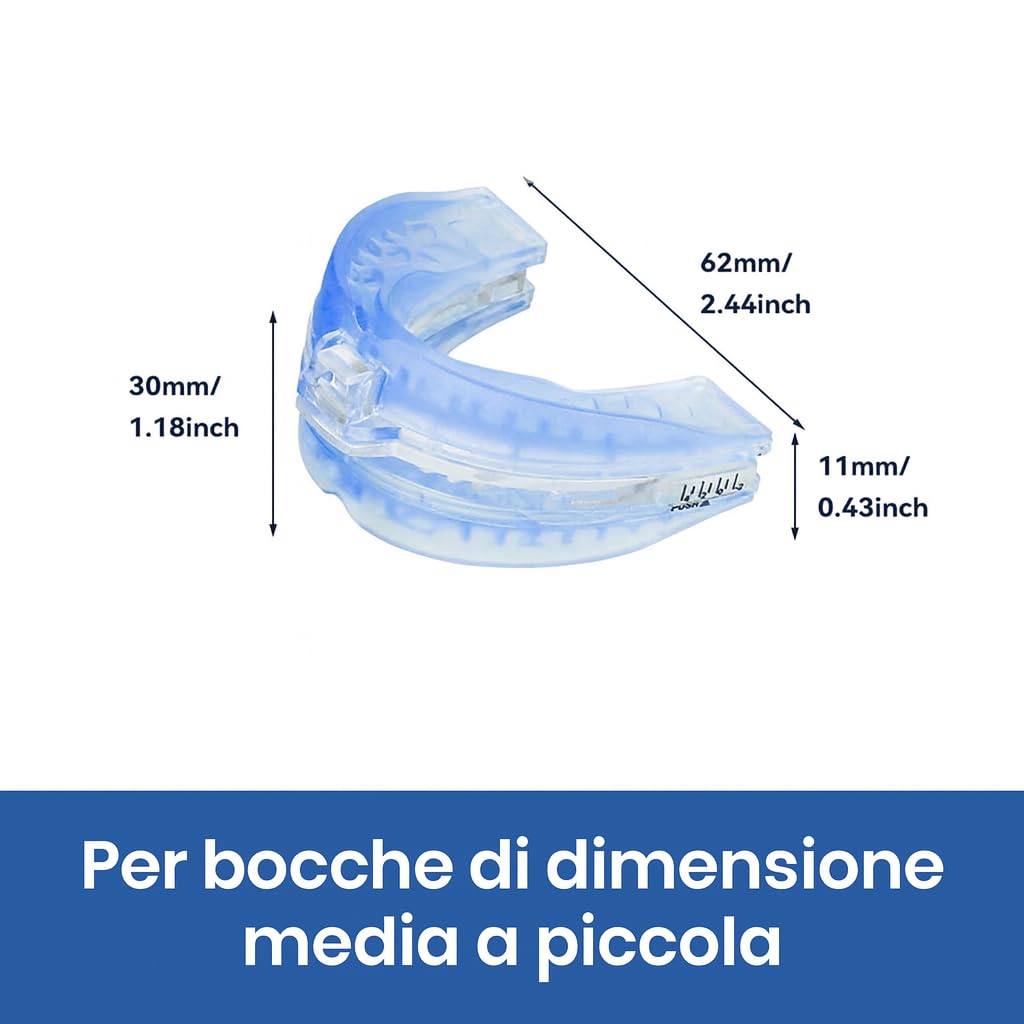 BAYON Bite Antirussamento Regolabile – Dispositivo Anti Russamento Notturno, Bite Dentale per Bruxismo e Digrignamento, Avanzamento Mandibolare per Respirazione Migliore e Sonno Profondo