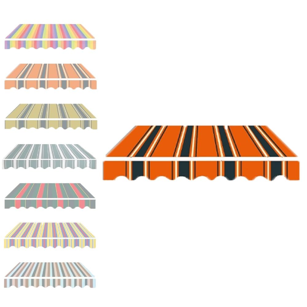 Tissu de store banne orange 5x2.5m pour l'ombre de votre terrasse