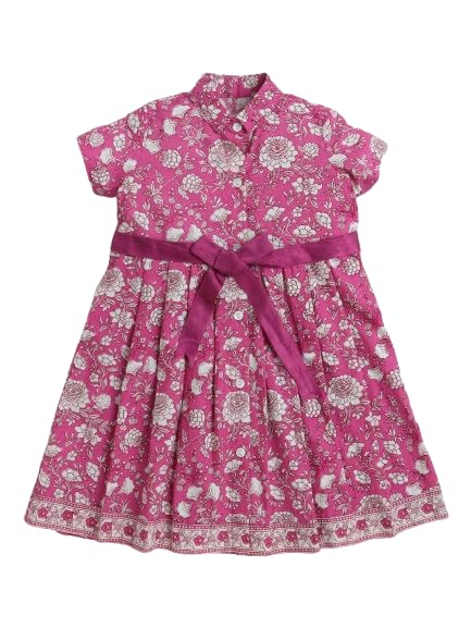 Image of The Magic Wand Printed Dresses for Kids Baby Girls, Fancy Stylish Knee Length One Piece Midi Frocks for Girls, Casual Dress for Summer Season