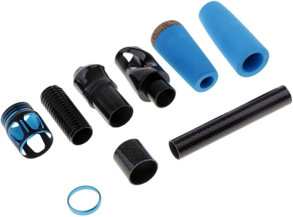 High Density EVA Fishing Rod Handle & Reel Seat Set | DIY Repair Kit | Corrosion- Carbon Tube | weight & Easy to Install | Suitable for Seawater & Freshwater | for Fishing - Blue, Spinning Reel Seat