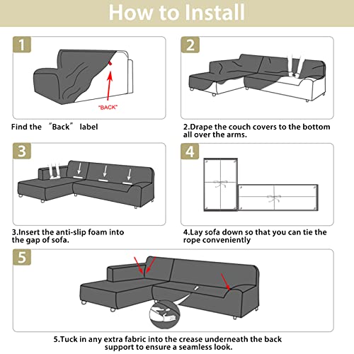 La Meack Durable Couch Covers For Sectional Sofa L Shape, Washable Slipcovers, 2Pcs Couch Covers Protector With 2Pcs Pillowcases For Dog Cat Pets Kids Child (3 Seat Sofa + 3 Seat Chaise, Pale Yellow) #TOP7