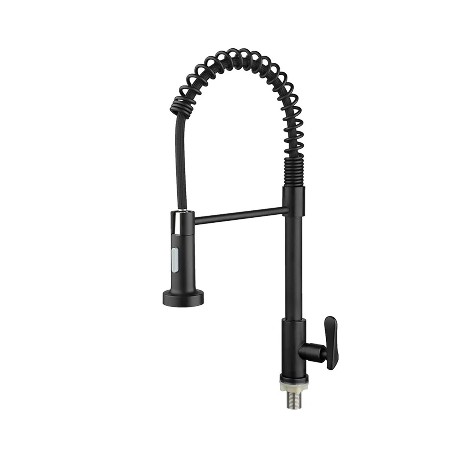 Grifo de Cocina Moderno de Acero Inoxidable con rociador extraíble, Monomando de Pared, para Lavabo de Agua fría, Mezclador Duradero para baño y renovación del hogar (Negro B)