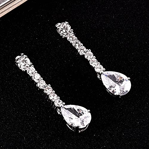 Bijoux Goutte d'eau Cristal Mariage parure collier boucles d'oreilles - 4