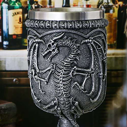 Alikiki Medieval Skull Dragon Wine Goblet - Dungeons And Dragons Chalice Goblet 14Oz Stainless Steel Drinking Cup Got Dragon D&D Fans Gift For Party Decor #TOP3