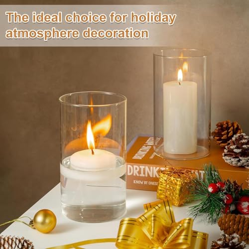 YlYADl 15 cm Hohe Glasvasen für Tischdeko,6er-Pack Zylinder Glas Vasen,Gläser für Kerzen,Blumen, Kieselsteine,Muscheln & Windlicht Glas,Vasen Deko,Durchsichtige Glasvase Zylinder,Kerzenhalter – Bild 5