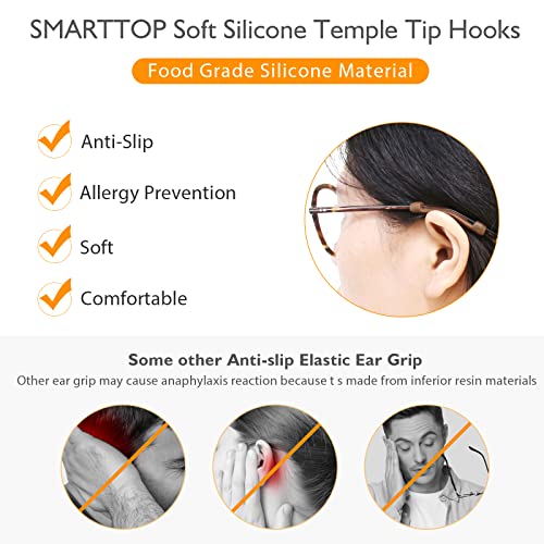 SMARTTOP Silicone Eyeglasses Temple Tips Sleeve Retainer Anti-Slip Elastic Glasses Ear Grip Comfort Reading Glasses Retainers Behind The Ears
SMARTTOP Silicone Eyeglasses Temple Tips Sleeve Retainer Anti-Slip Elastic Glasses Ear Grip Comfort Sunglass