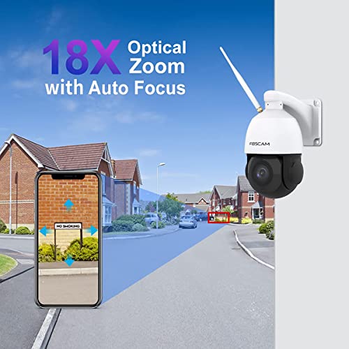 Foscam Sd2X 18X Optical Zoom 1080P Hd Outdoor Ptz Security Camera, 2.4G/5Ghz Wifi Ip Surveillance Camera,Speed Dome, 165Ft Night Vision, Ip66, Wdr, Built-In Audio, Works With Alexa Google Assistant #TOP1