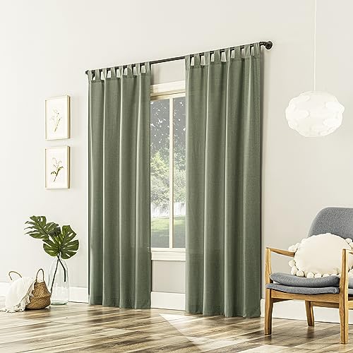 Rideaux Semi-Transparents Vert Mousse No. 918 Voilage Pattes