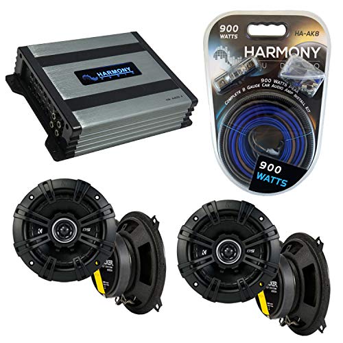 Harmony Audio Bundle with Kicker (2) DSC5 Factory Speaker Replacement & Harmony HA-A400.4 Compatible with Toyota Avalon 1995-1999
