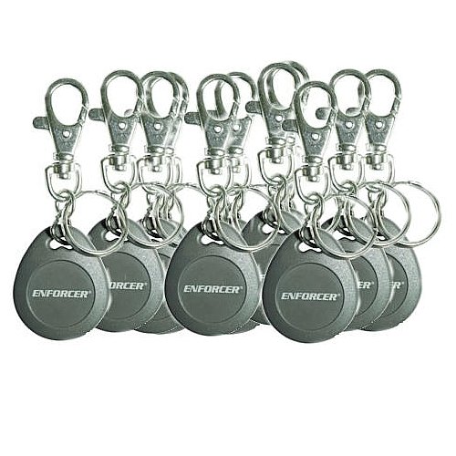 Seco-Larm PR-K1K1-AQ Pack of 10 Enforcer Proximity Keyfobs, 125kHz EM125 Access Control Tags, Compatible with All Seco-Larm Readers, 1-1/4