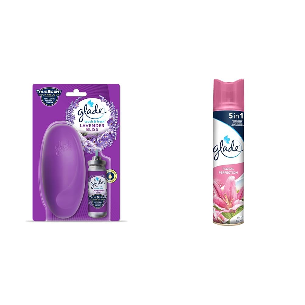 Glade Touch 'N' Fresh Wild Lavender Refill (Aerosol,12 Ml), Pack of 1 | Glade Air Freshener Spray, Floral Perfection, 300ml | Room Freshener with Natural Fragrance Oils |-picture-10