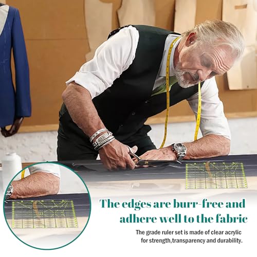 Patchwork Lineal Quilten Lineal, 3 Stück Nählineal Set Schneiderlineal Quiltlineal Nähen mit Winkelanzeigen Schneider Lineals Patchworklineal zum Nähen Stoffhandwerk Basteln