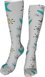 702 Unisex Walking Socks Mid Century Modern Atomic Men’S Socks Anti Sweat Socks Casual Office Socks For Runing Everyday 50Cm