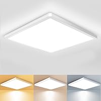 zemty LED Mennyezeti Lámpa 24W 29,5cm - Négyzet Alakú Ultravékony Panel 3 Színhőmérséklettel (3000K/4000K/6500K) - IP44 Vízálló Modern Világ 1
