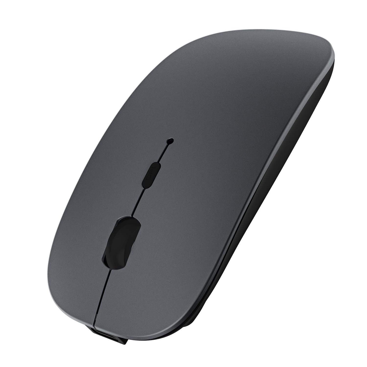 SUNGI Bluetooth Mouse,Wireless Slim Silent Mouse Jiggler Rechargable Mouse for iPad/MacBook/Tablet/PC/iPhone/Cellphone,Gray