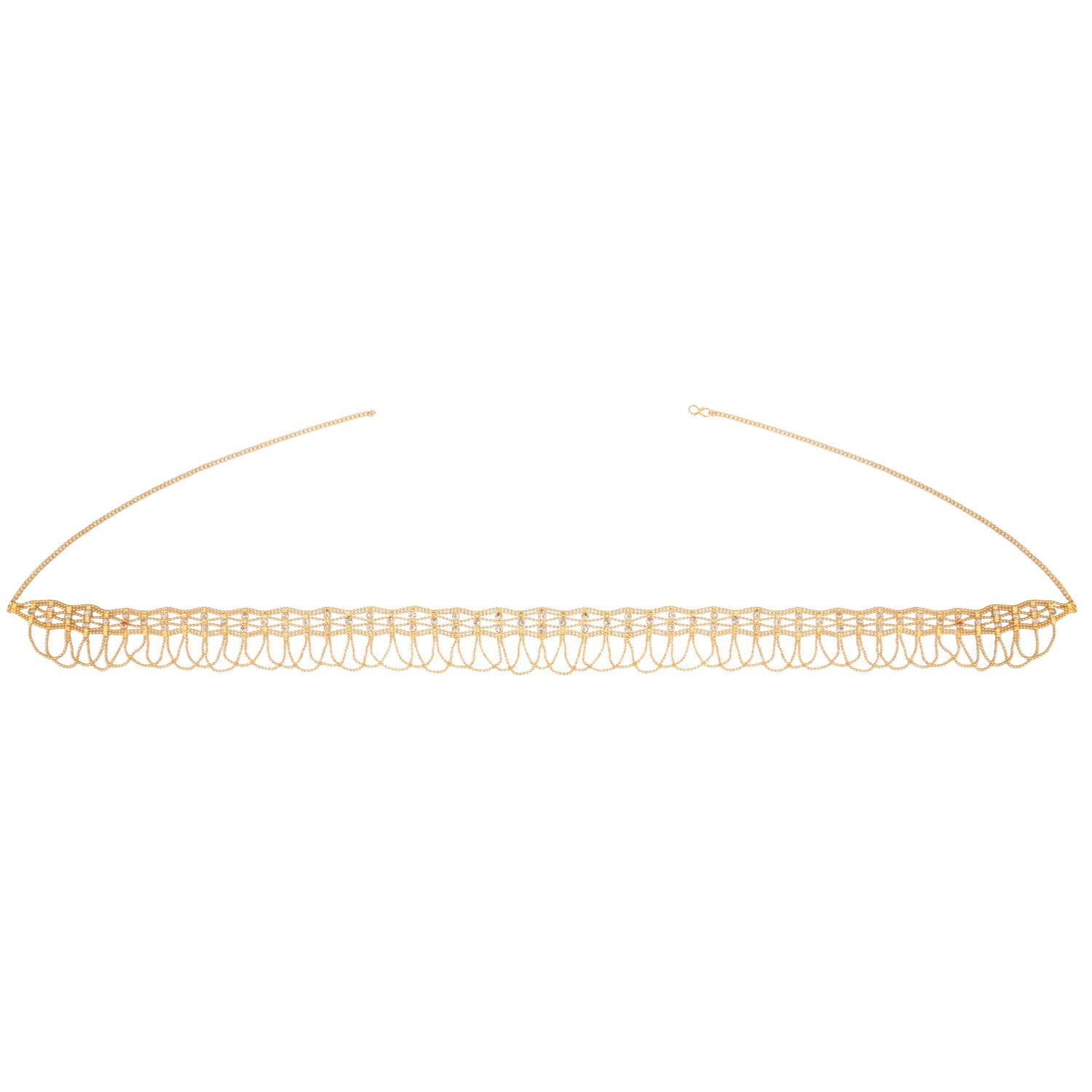 Efulgenz Indian Bollywood Vintage Waist Belt Belly Chain Kamarbandh Bridal Dangle Tassel Body Jewelry, Adjustable, Metal