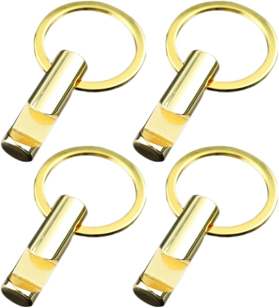 4pcs Metal Bottle Opener Keychain Pendant Set, Golden Color, Sturdy and Easy to Carry, Creative Chic Keychain Accessory for Bag or Cell Phone Decoration