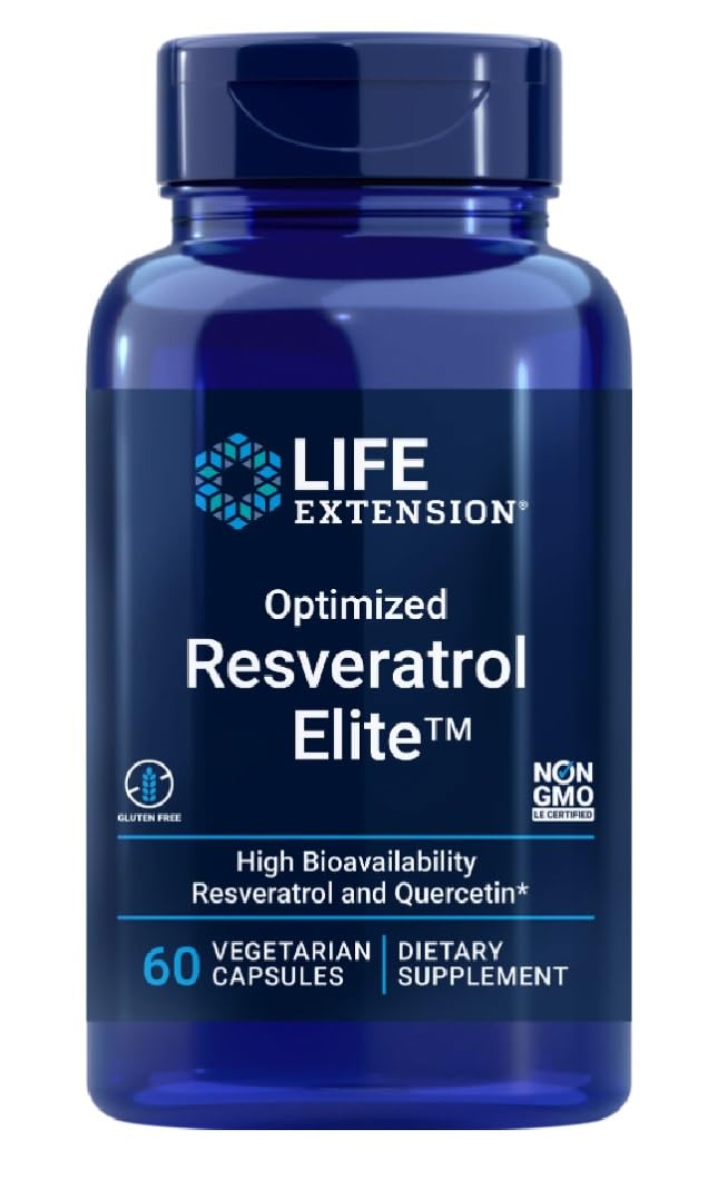 Life Extension - Optimized Resveratrol Elite™ | Unterstützt gesunde Zellalterung mit hochdosiertem Resveratrol und Polyphenolen - 60 Kapseln