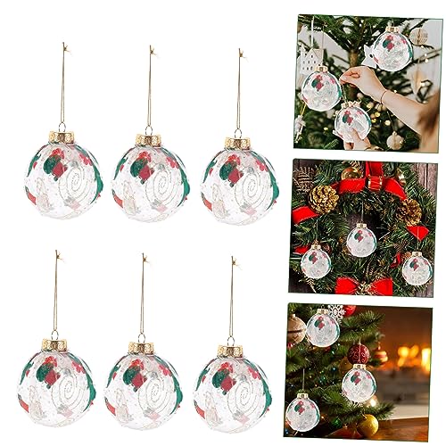 ABOOFAN 6 Stück Weihnachtsdekorationen Weihnachtskugeln Weihnachtsbaumanhänger Weihnachtsbaumkugeln Weihnachtspartydekorationen Kunststoffkugeln Hängende Kugeln Zubehör Rund Um Die – Bild 4