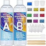 【Kristallklar】Selbstnivellierende und hochglanzbeständige Formel, steinhart, selbstentgasend und geruchlos. Die Anti-Kratz- und Anti-Vergilbungsfunktion kann Ihr Handwerk und Ihre DIY projects besser schützen.