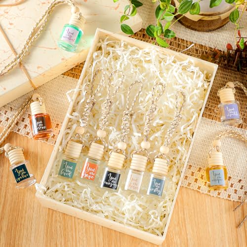 Image of Funnymoom 20 Pcs Inspirational Gifts Bulk Empty Glass Car Air Freshener Diffuser Hanging Employee Appreciation Thank You Gifts for Staff Coworker Office Nurse Teacher Volunteer Hanging Decor