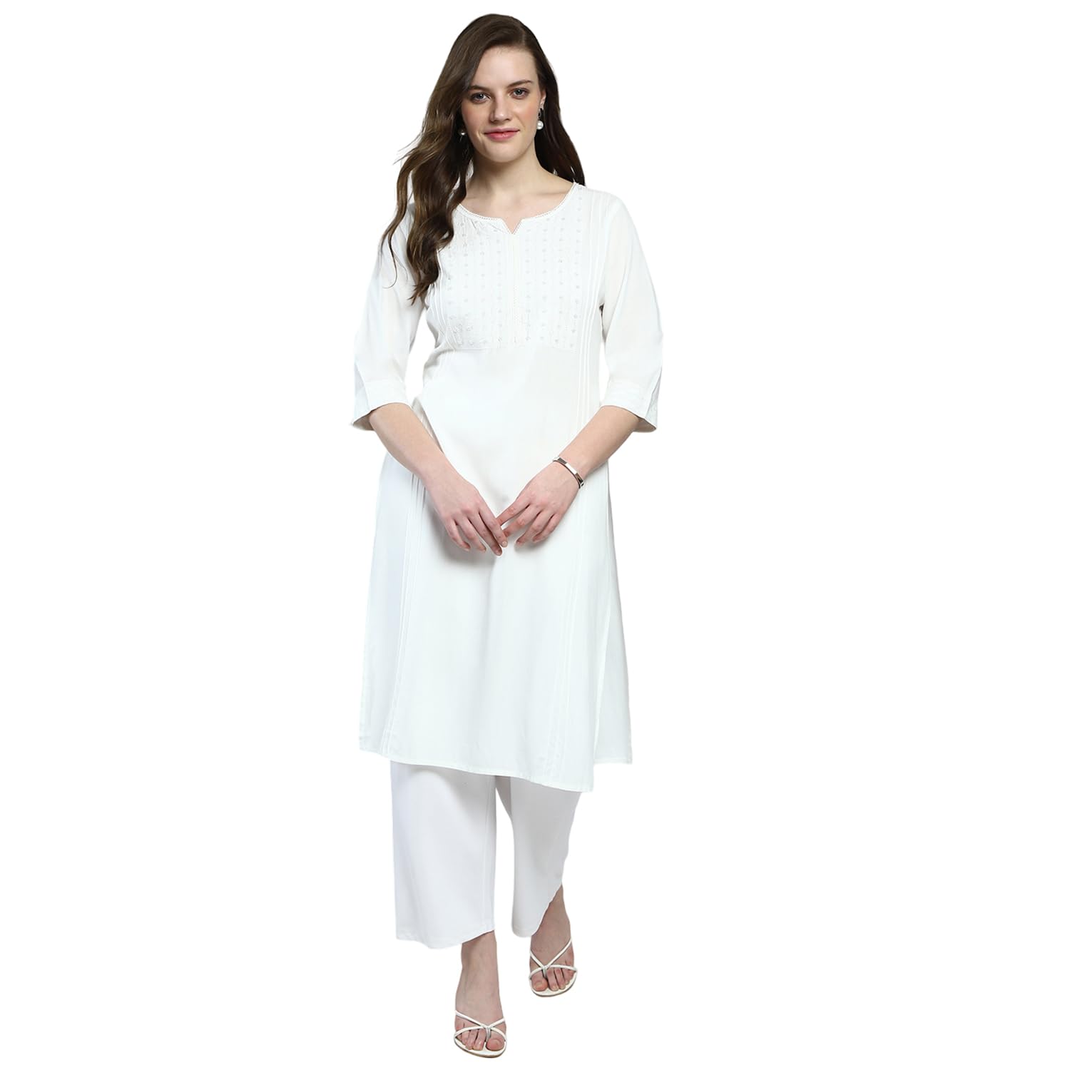 monte carlo Women's Solid Kurti | Round Neck | 3/4 Sleeve | Stylish & Comfortable Everyday Wear Kurti-picture-26