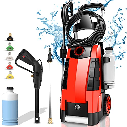 Electric Pressure Washer TE3000 1.9GPM Pressure Washer Portable Power Washer 1800W High Pressure Cleaner Machine with 4 Nozzles Foam Cannon,Best for Cleaning Homes, Cars, Driveways, Patios