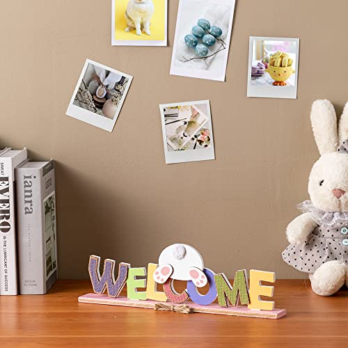 Hogardeck Easter Decorations For The Home, Hogardeck Rustic Welcome Wood Sign Easter Bunny Table Decor thumb #2
