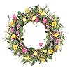 24 inch summer wreath for front door artificial eucalyptus wreath large summer lavender floral wreath flower wall decor  urban country home decor