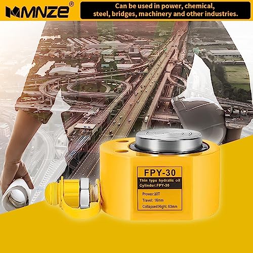 Image of 30T 14mm /0.55 inch Stroke Hydraulic Cylinder Jack Mini Hydraulic Ram Jack Porta Power Retract Automatically Split Single Acting Lifting Cylinders for Machinery Ship Bridge Construction