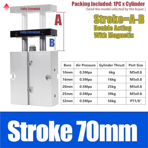 Cylindre double tige TN16 robuste pour automatisation de précision - 3