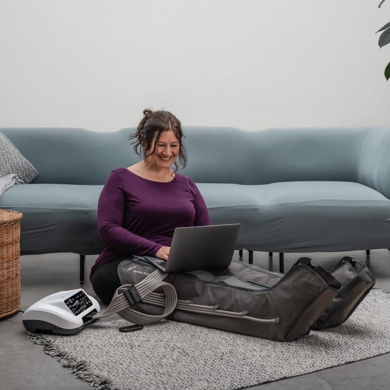 Venen Engel 6 Premium Medical avec pantalon Lymph-Flow | 6 programmes de massage | Certifié médical pour troubles veineux et lymphatiques | Traitement de la cellulite