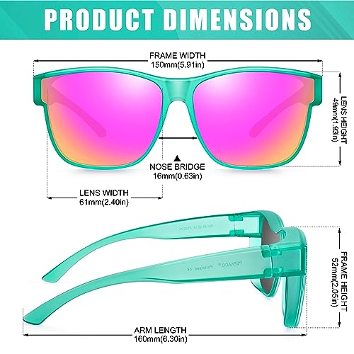 Image of Polarized Sunglasses Fit Over Glasses for Women Men, Oversized Square Sun Glasses UV400 Protection