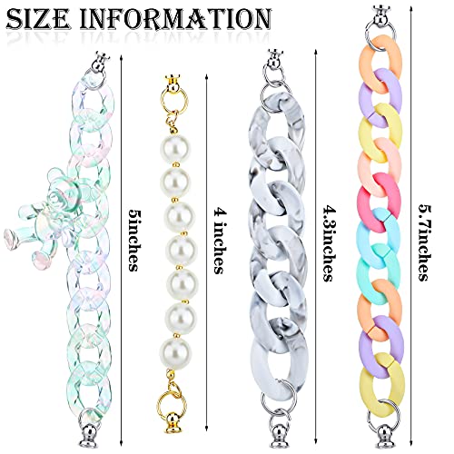 4 Pieces Phone Case Chain Beaded Secure Mobile Phone Finger Starp Drop Resistance Phone Grip Holder for DIY Phone Case… - Image 3