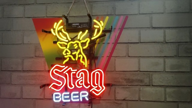Urby STAG BEER Real Glass Neon Light Sign Home Beer Bar Pub
