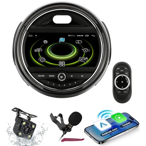 HXSQcar Android 15 Car Radio Navi per Mini Cooper 2015-2019 9" Schermo Lettore multimediale con Navigazione GPS Senza Fili Carplay HiFi FM 5G-WiFi SWC DSP Mic Fotocamera,8g+128g